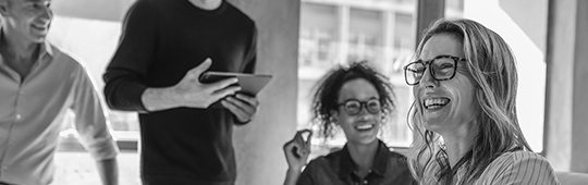 Cheerful business team during a meeting